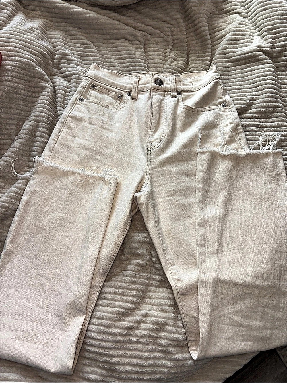 Madewell Straight Leg Jeans in Cream Waist 24
